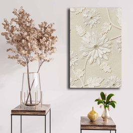 Wallity Lienzo Decorativo 45 x 70 cm Beige y Blanco
